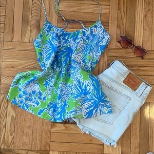 Lily Pulitzer Maisy Top in Limeade Biggest Fan
